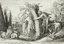 Pan Pursuing Syrinx, Who Is Changed into a Reed, published 1589. Creator: Hendrik Goltzius