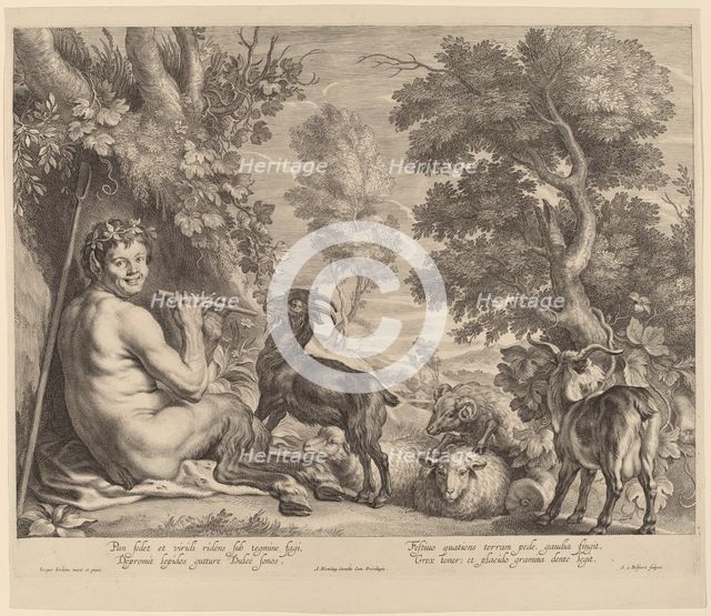 Pan Playing the Flute. Creator: Boetius Adams Bolswert.