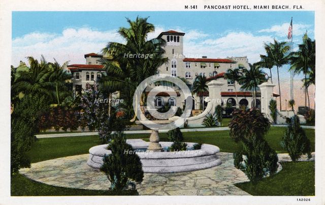 Pancoast Hotel, Miami Beach, Florida, USA, 1931. Artist: Unknown