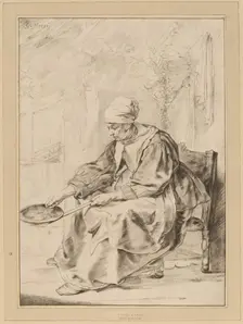 Pancake Woman, 1768. Creator: Johannes Kornlein
