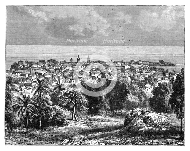 Panama City from Mount Ancon, c1890. Artist: Unknown
