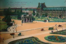 Panaromic view of the Tuileries and the Arc de Triomphe du Carrousel, Paris, c1920