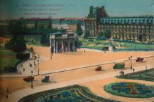Panaromic view of the Tuileries and the Arc de Triomphe du Carrousel, Paris, c1920