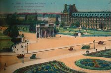 Panaromic view of the Tuileries and the Arc de Triomphe du Carrousel, Paris, c1920
