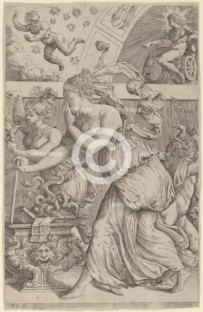 Pandora Opening Her Box, 1557. Creator: Master Z.B.M..