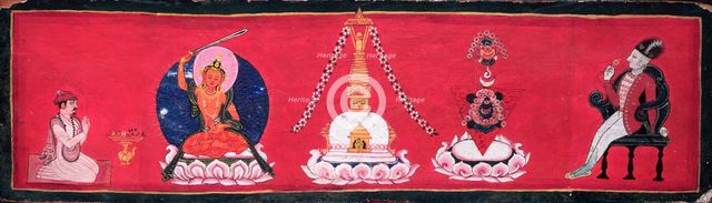 Pandit Amrtananda and Captain Knox with the Bodhisattva Manjushri..., 1803.  Creator: Unknown.