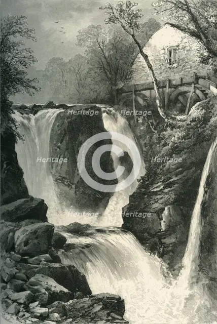 'Pandy Mill and Fall, near Bettws-Y-Coed, North Wales', c1870.