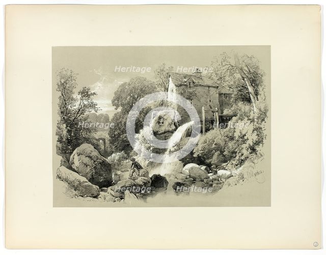 Pandy Mill, from Picturesque Selections, c. 1859-60. Creator: James Duffield Harding.