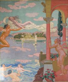 Panel 2. Zephyr Transporting Psyche to the Island of Delight, 1908. Creator: Maurice Denis