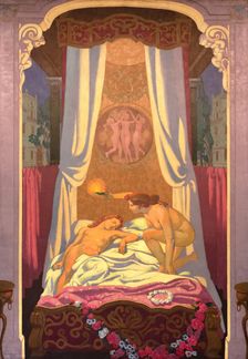 Panel 3. Psyche Discovers that Her Mysterious Lover is Eros, 1908. Creator: Maurice Denis