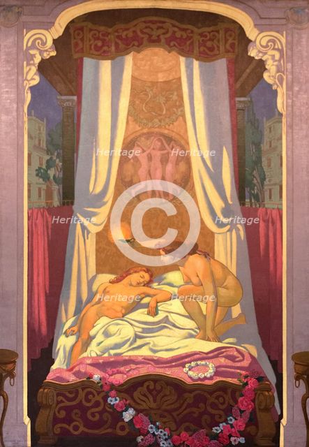 Panel 3. Psyche Discovers that Her Mysterious Lover is Eros, 1908. Creator: Maurice Denis.
