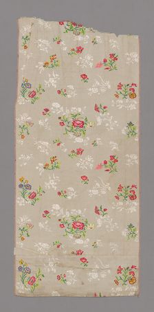 Panel (Dress Fabric), China, Qing dynasty (1644-1911), 1725/50. Creator: Unknown