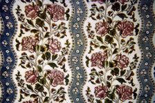 Panel Entitled "Blue Ribbon", France, 1760/64. Creator: Oberkampf Manufactory