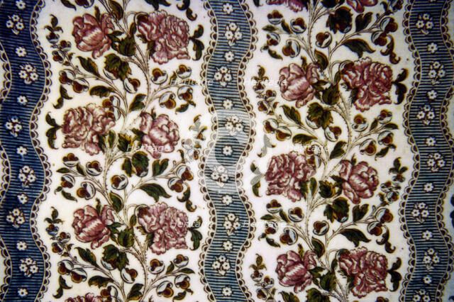 Panel Entitled "Blue Ribbon", France, 1760/64. Creator: Oberkampf Manufactory.