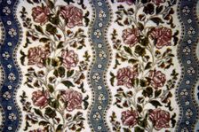 Panel Entitled "Blue Ribbon", France, 1760/64. Creator: Oberkampf Manufactory