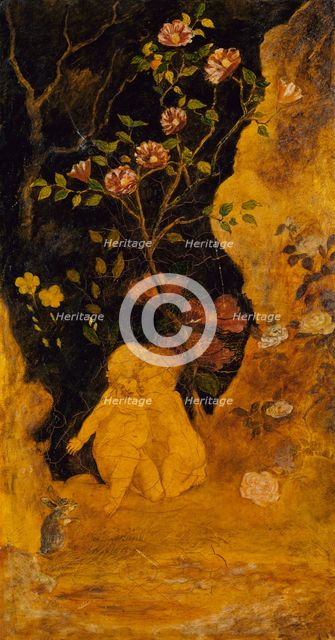Panel for a Screen: Children Frightened by a Rabbit, ca. 1876. Creator: Albert Pinkham Ryder.