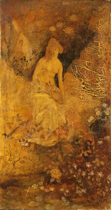 Panel for a Screen: Woman with a Deer, ca. 1876. Creator: Albert Pinkham Ryder