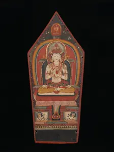 Panel from a Buddhist Ritual Crown Depicting Vairocana, late 13th-early 14th century. Creator: Unknown