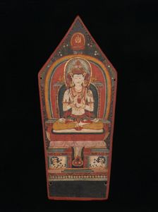 Panel from a Buddhist Ritual Crown Depicting Vairocana, late 13th-early 14th century. Creator: Unknown