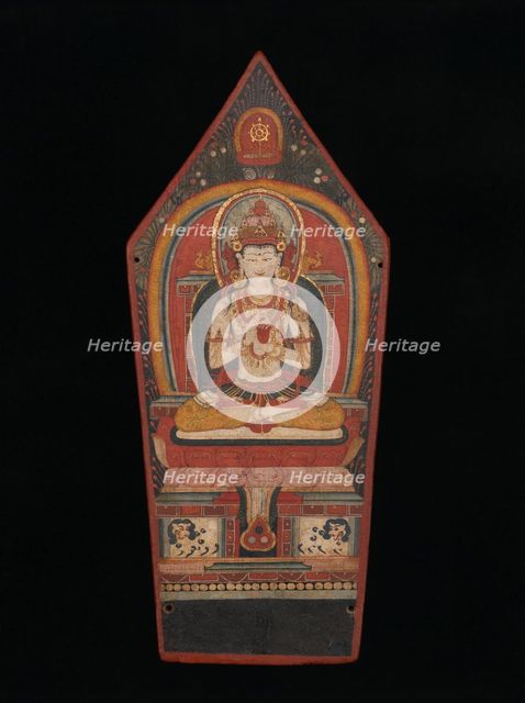 Panel from a Buddhist Ritual Crown Depicting Vairocana, late 13th-early 14th century. Creator: Unknown.
