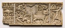 Panel from a Casket with Scenes from Courtly Romances, 1330-1350 or later. Creator: Unknown
