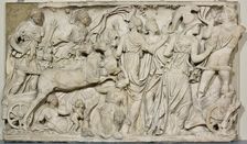 Panel from a Sarcophagus Depicting the Abduction of Persephone, 190-200. Creator: Unknown