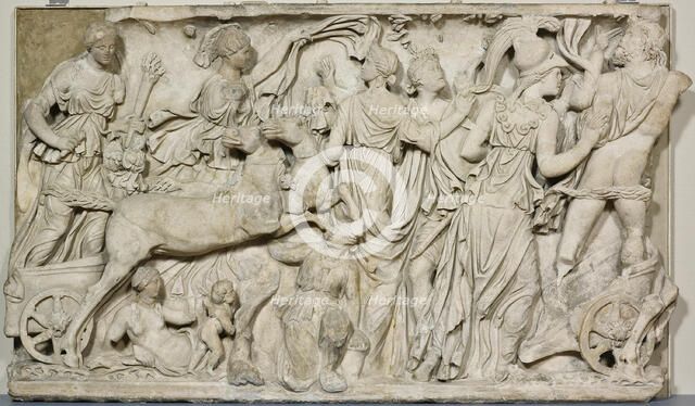 Panel from a Sarcophagus Depicting the Abduction of Persephone, 190-200. Creator: Unknown.
