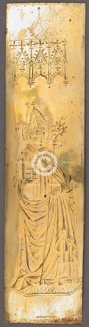 Panel from a Triptych with Bishop Saint, German, mid-15th century. Creator: Unknown.