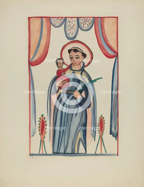 Panel from Altar Piece of San Antonio, c. 1936. Creator: E. Boyd.