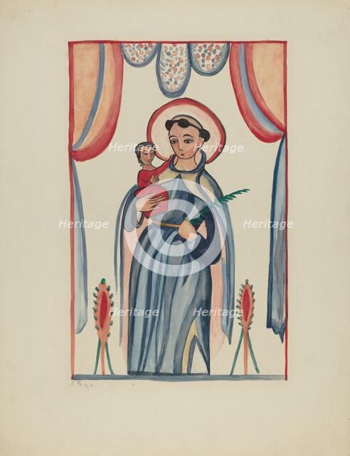 Panel from Altar Piece of San Antonio, c. 1936. Creator: E. Boyd.