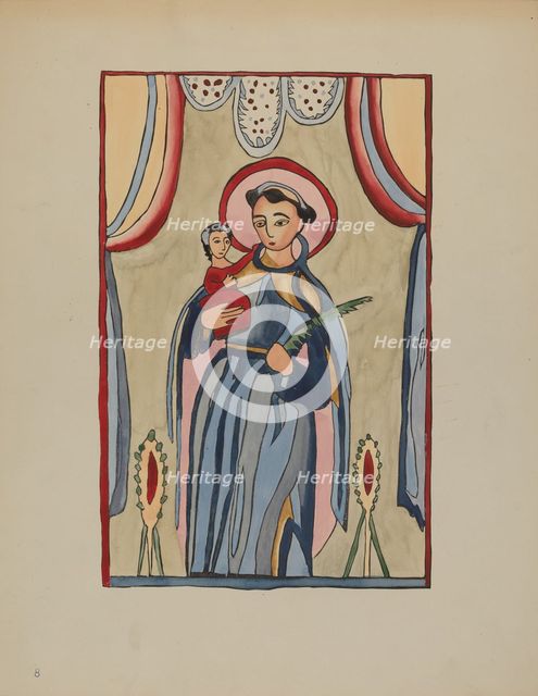 Panel from Altar Piece of San Antonio, c. 1936. Creator: E. Boyd.