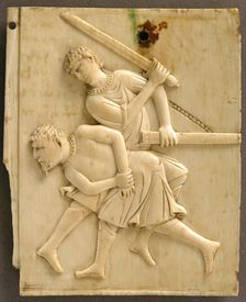 Panel from an Ivory Casket with the Killing of the King..., Byzantine, 10th-11th century. Creator: Unknown