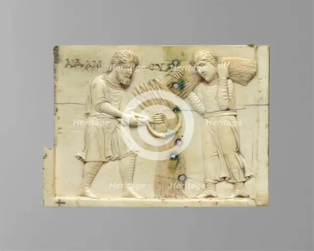 Panel from an Ivory Casket with the Story of Adam and Eve, Byzantine, 10th or 11th century. Creator: Unknown.