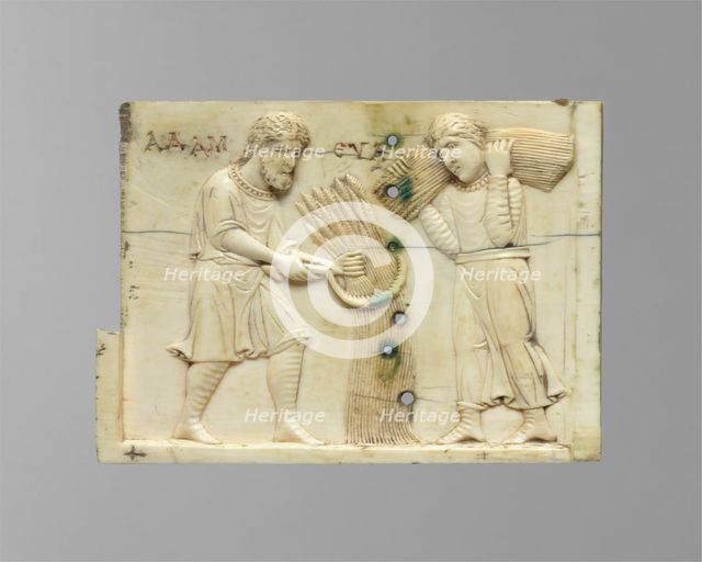 Panel from an Ivory Casket with the Story of Adam and Eve, Byzantine, 10th or 11th century. Creator: Unknown.