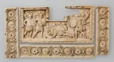 Panel from an Ivory Casket with Scenes of the Story of Joshua, Byzantine, 900-1000. Creator: Unknown