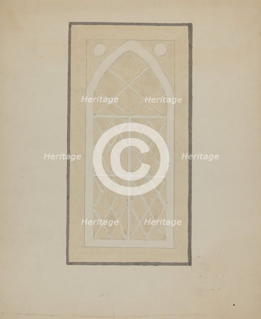 Panel from Hall Lantern, c. 1936. Creator: Blanche Waterbury.