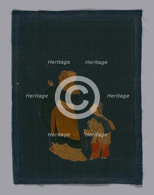 Panel (Furnishing Fabric), China, Kangxi Period, Qing dynasty (1644-1911), 1800/50. Creator: Unknown.