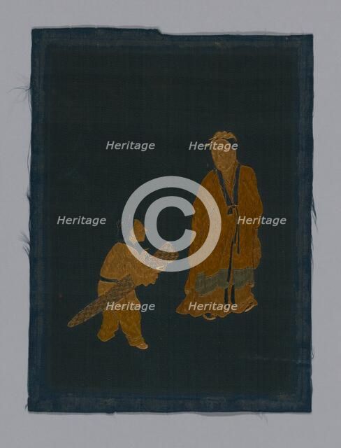 Panel (Furnishing Fabric), China, Kangxi Period, Qing dynasty (1644-1911), 1800/50. Creator: Unknown.