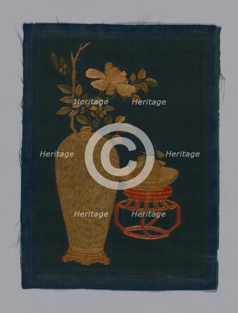 Panel (Furnishing Fabric), China, Kangxi Period, Qing dynasty (1644-1911), 1800/50. Creator: Unknown.