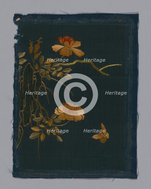 Panel (Furnishing Fabric), China, Kangxi Period, Qing dynasty (1644-1911), 1800/50. Creator: Unknown.