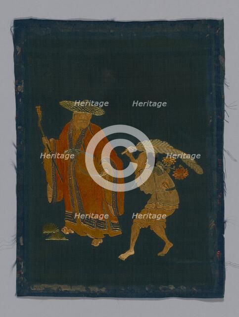 Panel (Furnishing Fabric), China, Kangxi Period, Qing dynasty (1644-1911), 1800/50. Creator: Unknown.