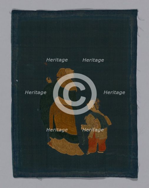 Panel (Furnishing Fabric), China, Kangxi Period, Qing dynasty (1644-1911), 1800/50. Creator: Unknown.