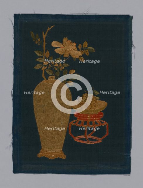 Panel (Furnishing Fabric), China, Kangxi Period, Qing dynasty (1644-1911), 1800/50. Creator: Unknown.