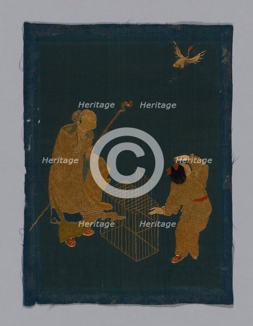 Panel (Furnishing Fabric), China, Kangxi Period, Qing dynasty (1644-1911), 1800/50. Creator: Unknown.