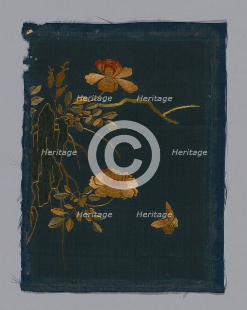 Panel (Furnishing Fabric), China, Kangxi Period, Qing dynasty (1644-1911), 1800/50. Creator: Unknown.