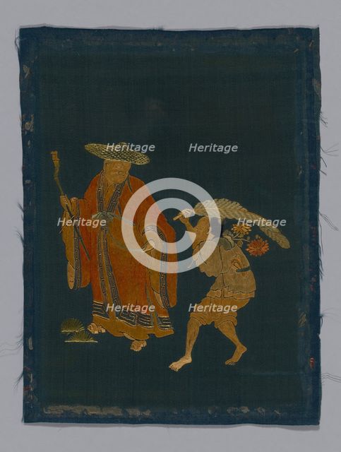 Panel (Furnishing Fabric), China, Kangxi Period, Qing dynasty (1644-1911), 1800/50. Creator: Unknown.