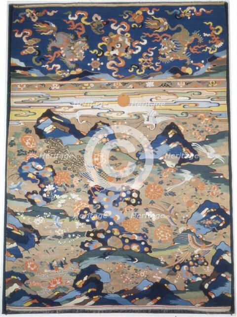 Panel (Furnishing Fabric), China, Late-Ming dynasty (1368-1644)/Qing dynasty (1644-1911)... Creator: Unknown.