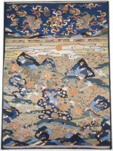 Panel (Furnishing Fabric), China, Late-Ming dynasty (1368-1644)/Qing dynasty (1644-1911)... Creator: Unknown