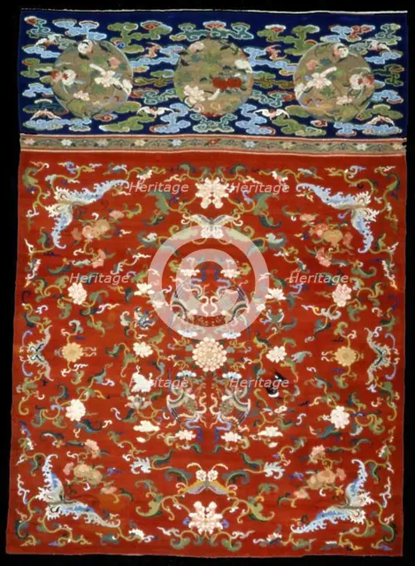 Panel (Furnishing Fabric), China, Ming dynasty(1368-1644)/ Qing dynasty (1644-1911), 1600/50. Creator: Unknown.