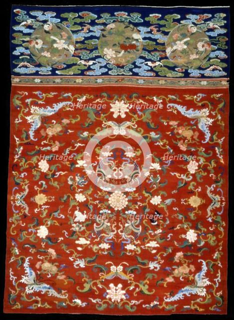 Panel (Furnishing Fabric), China, Ming dynasty(1368-1644)/ Qing dynasty (1644-1911), 1600/50. Creator: Unknown.